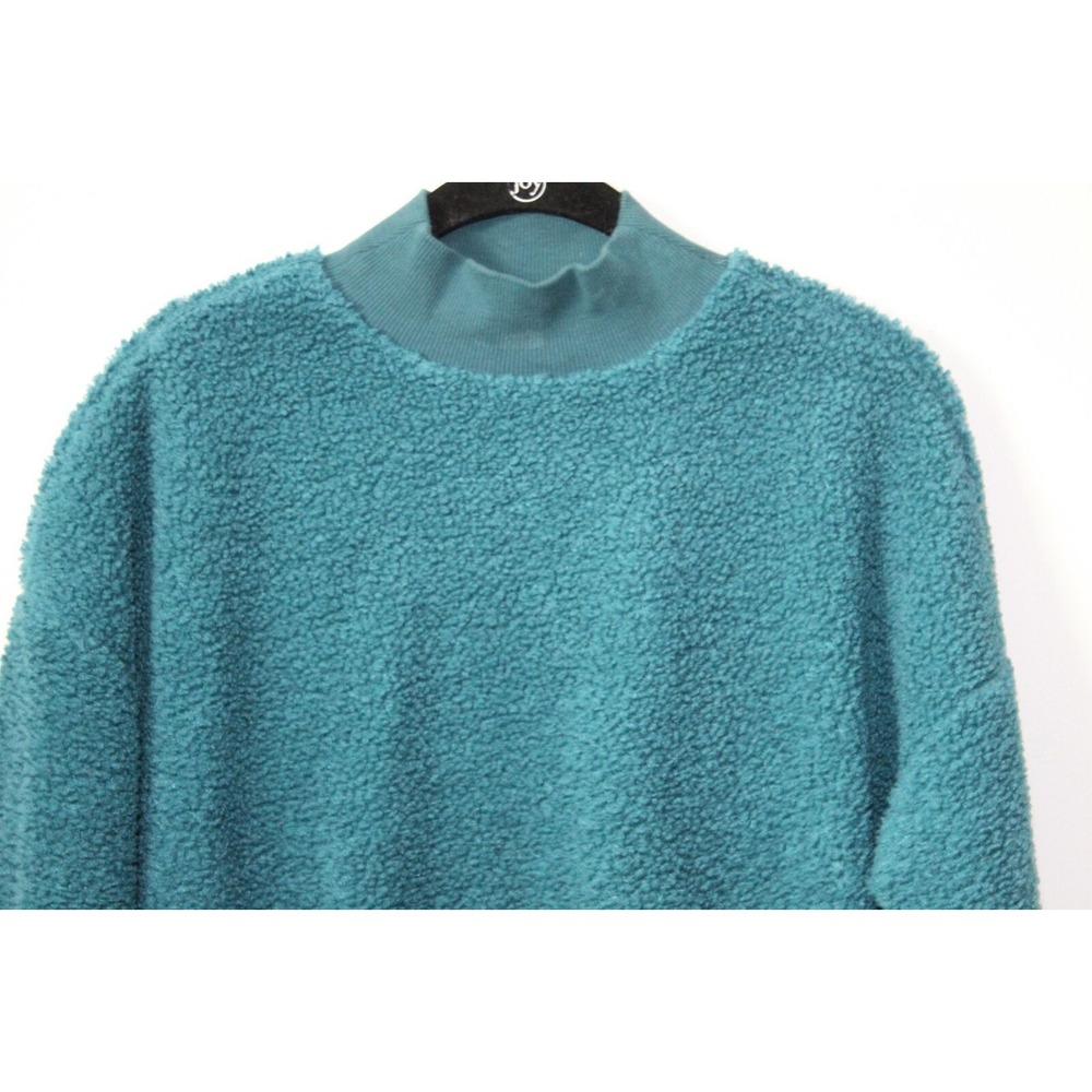 ✨2/$20 Fabletics Malia Polar Fleece Pullover Sweatshirt Teal Deep Pile XXS Cozy - Picture 5 of 11